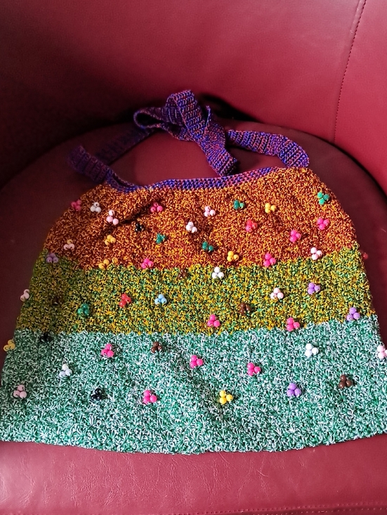 Handwoven Beaded Crochet Bucket Bag –Shoulder Purse Made an Indonesia main image 3